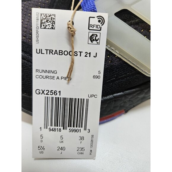 ADIDAS ULTRABOOST 21 Junior RUNNING SNEAKERS GX2561 SIZE 5.5 Multicolor - Picture 2 of 11